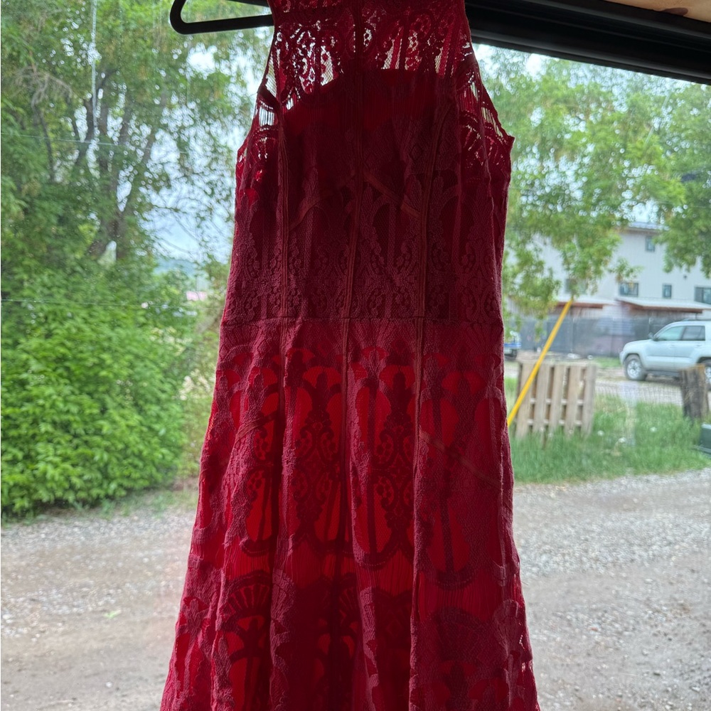 Adelyn Rae Vibrant Pink Lace Dress